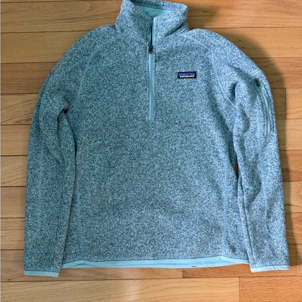 Patagonia Women’s Better Sweater Quarter Zip-Up Sweater in Light Blue